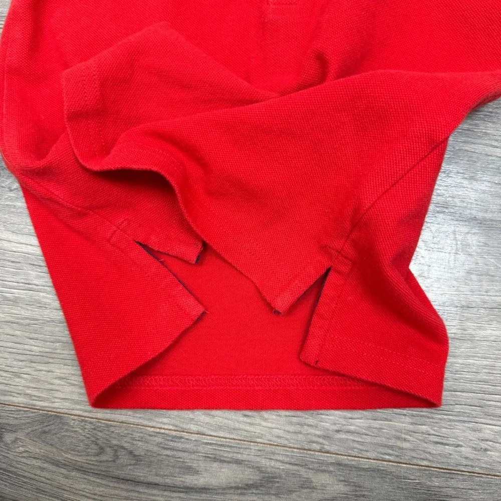 Kids Ralph Lauren‎ Red Short Sleeve Polo Shirt Navy Embroidered Pony Logo Size 5